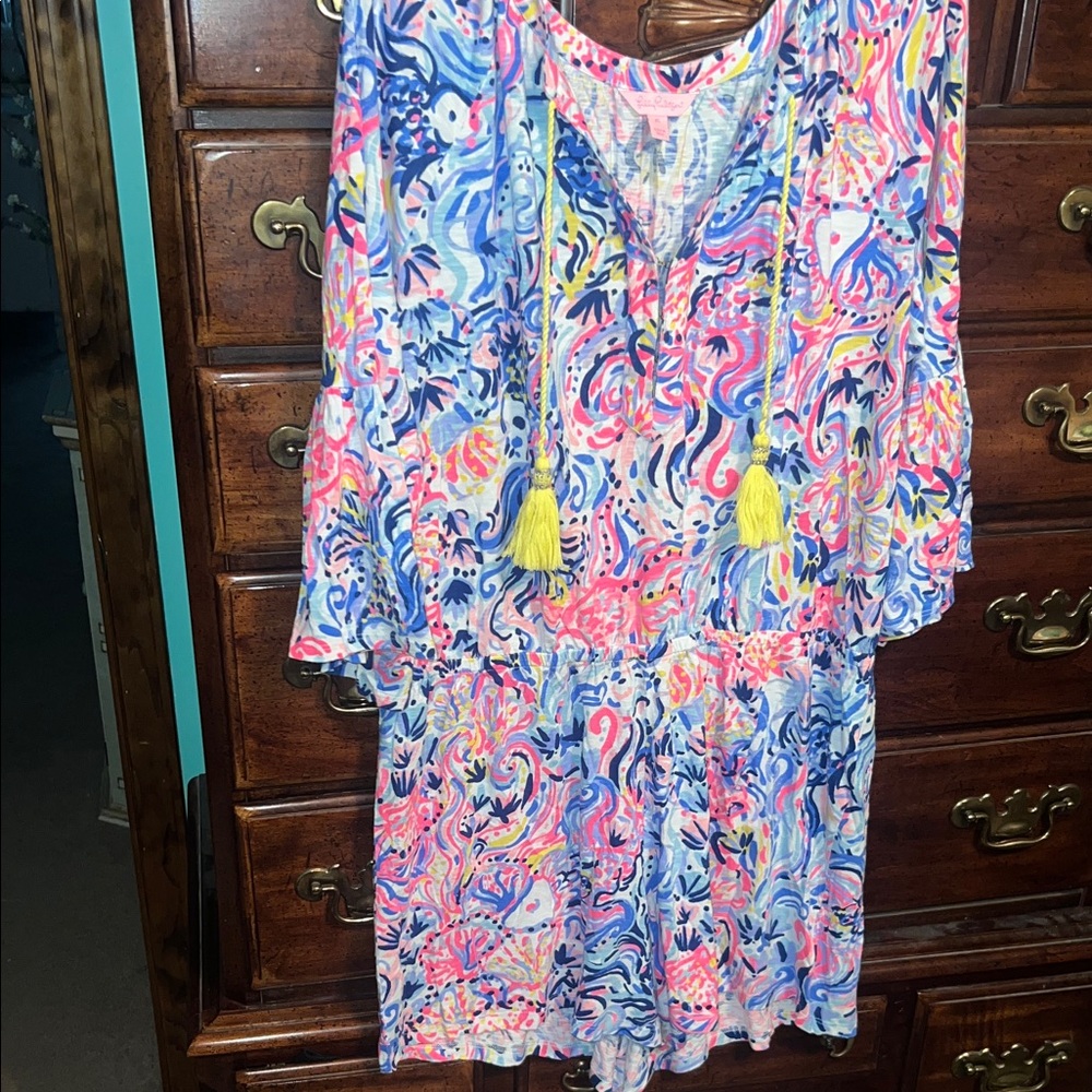 Lilly Pulitzer size XL Del Lago Romper in Multi So Sofishticated print